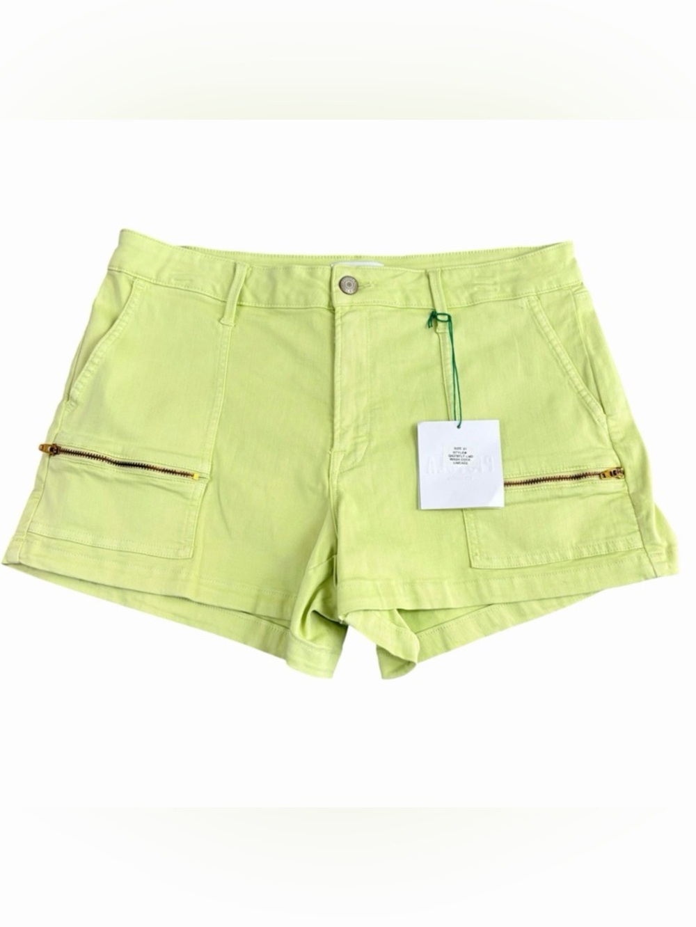 NWT Pistola Limeade  Shorts Size 30 Tencel Blend Zip Pocket Summer